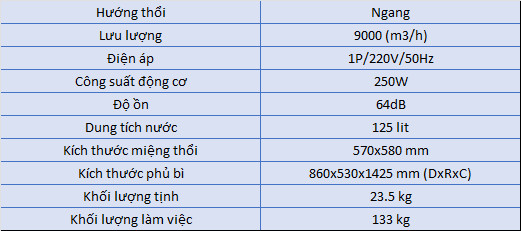 Quạt làm mát Keruilai di động  KF100-125