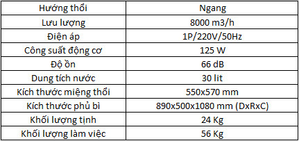 Quạt làm mát Keruilai di động  KF80-30T