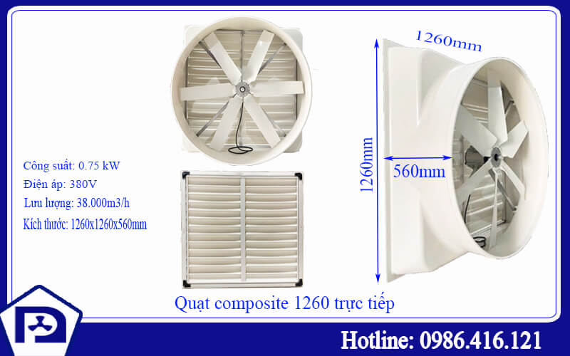 Quạt thông gió composite trực tiếp 1260