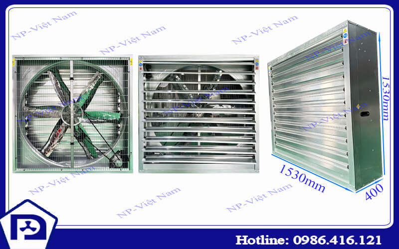 Quạt hút công nghiệp vuông 1530x1530