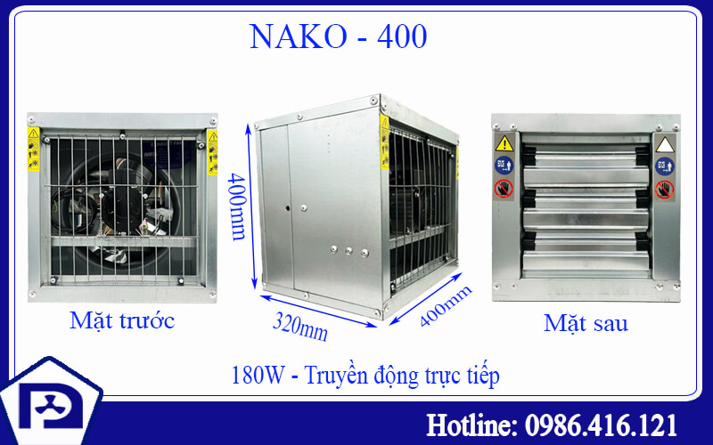 Quạt thông gió vuông 400x400