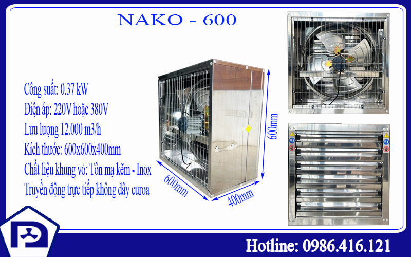 Quạt thông gió công nghiệp 600x600