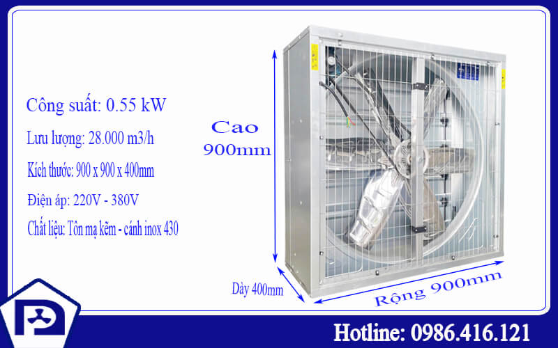 Quạt thông gió vuông 900x900