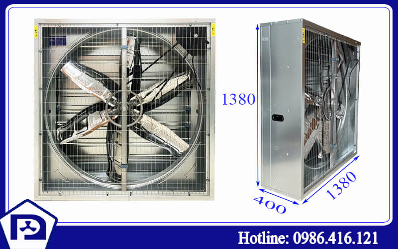 Quạt thông gió công nghiệp vuông 1380x1380