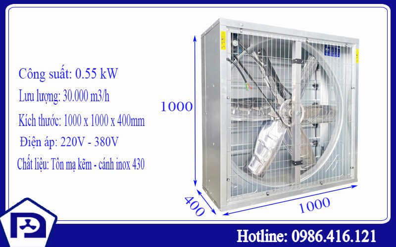 Quạt thông gió công nghiệp 1000x1000