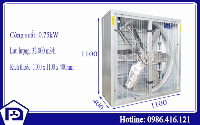 Quạt thông gió vuông 1100x1100