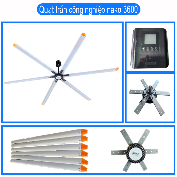 Quạt trần công nghiệp 3600 nako