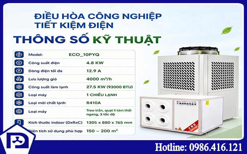 Điều hòa công nghiệp cho nhà xưởng Eco-10PYQ